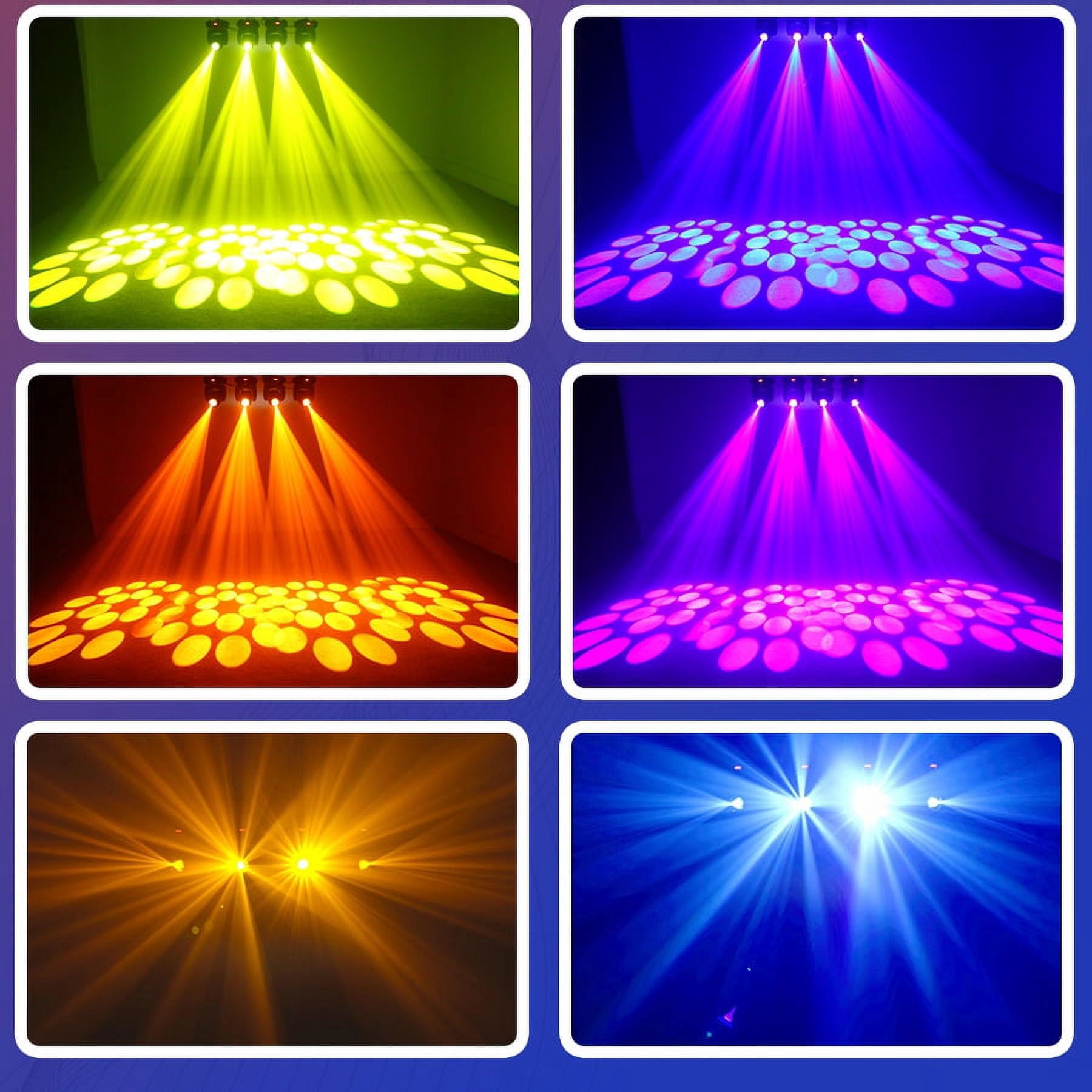 Moving Head LED 100W Lights, 100W DJ Disco Stage Lights Effect For Wedding Party, 8Packs, Black