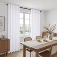 thumbnail image 4 of Jainmy Linen-Look Semi-Sheer Curtains, Back Tab Drapes with Hooks Living Room Bedroom ,Set of 2 Panels,52x90 inch,White, 4 of 10