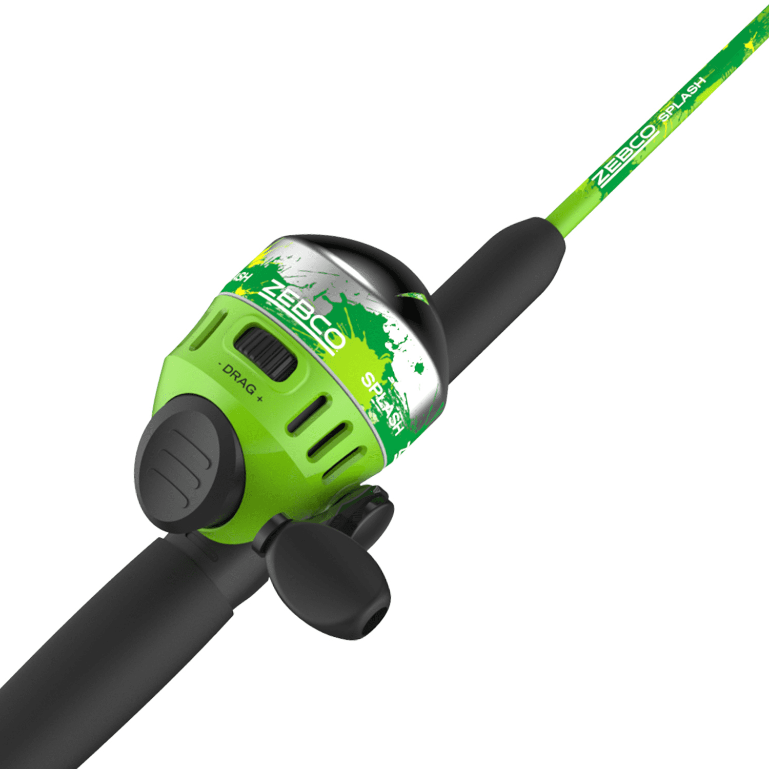 Zebco SPLASH Green 602M Spincast Fishing Rod and Reel Combo 10