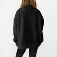 thumbnail image 4 of Half Zip Fleece Sweatshirt Womens Oversized Fit Casual Warm Long Sleeve Sherpa Lapel Pullover Sweater Tops 2025 (L, Black), 4 of 7