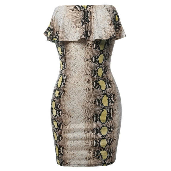 FashionOutfit Women's Sexy Tube Ruffled Mini Dress