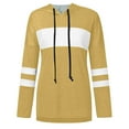 thumbnail image 2 of Abcnature Womens Color Block Long Sleeve Pullover Hooded Side Split High Low Tunic Top Plus Size Tops for Ladies Autumn Winter Casual Loose Tunic Blouse Yellow S, 2 of 6