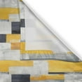 thumbnail image 3 of Abstract Kitchen Curtains, Contemporary Watercolor Brushstroke Print Parallel Geometric Shapes, Window Drapes 2 Panel Set for Kitchen Cafe Decor, 55" x 36", Amber White Charcoal Grey, 3 of 3