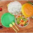 thumbnail image 4 of Hamburguesa con queso y hamburguesa, lonchera para niños con hamburguesa, lonchera apilable de 3 capas estilo Bento para niños con utensilio, 4 of 5