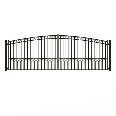 ALEKO Garden Steel Dual Swing 18 feet Driveway Gate Paris Style Black