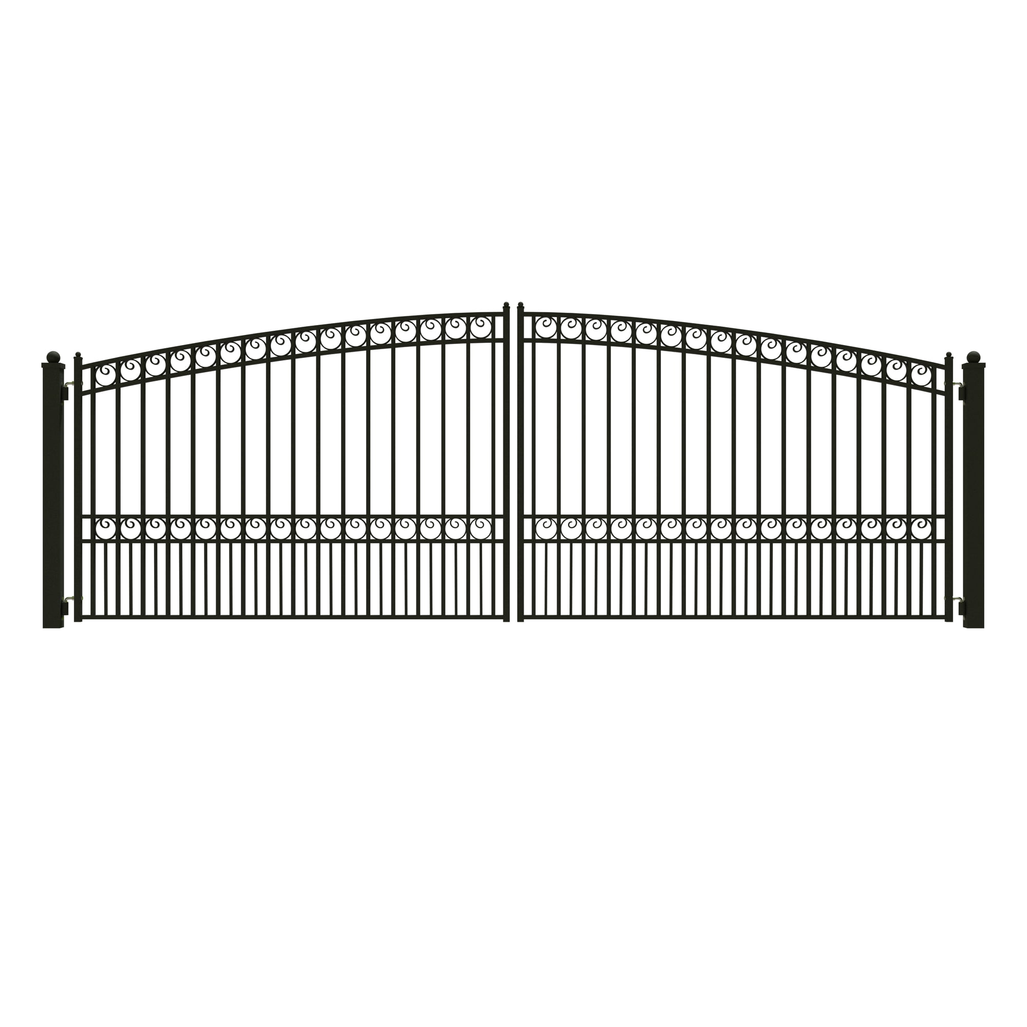 ALEKO Yard Garden Paris Style Dual Swing Steel Driveway Gate 18 ft Black