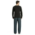 thumbnail image 2 of GLOBAL Men's 100% Cotton 2-Piece Flannel Pajama Sets - Crew Neck Knit Top Flannel Pants (S-XXL) | Soft, Breathable Sleepwear for Men, 2 of 5