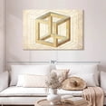 thumbnail image 2 of Elephant Stock Cream Cube Illusion Wall Art - Horizontal Canvas Wall Art - Living Room Wall Decor - Abstract Canvas - Yellow And Brown Decor - 45" x 30", 2 of 8
