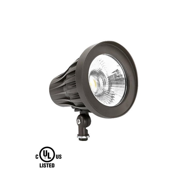 GKOplus 20W Bullet/Round Outdoor Spotlight, 20° Narrow Beam Angle Light, 2400 Lumens Aluminum Waterproof Flag Pole Light, 4000K Cool White, 120-277V AC, UL Listed and DLC Qualified, 5 Years Warranty
