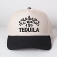 thumbnail image 2 of I'll Bring Tequila Embroidered Patchwork Trucker Cap | Adjustable Unisex Snapback, Life of the Party Essential, 2 of 8
