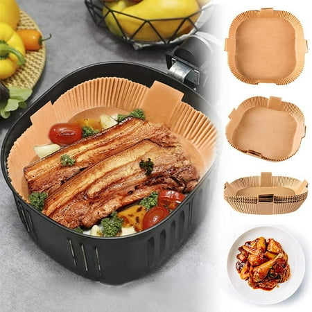 

Raruxxin 30/50/100Pcs Air Fryer Disposable Paper Liners Non-stick Baking Parchment Paper Sheets for Grilling Steaming Cookie Roasting