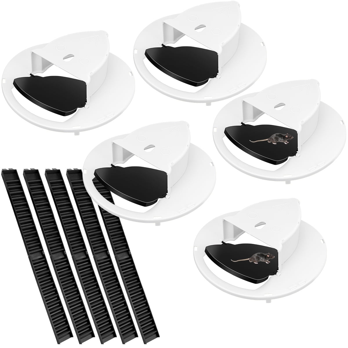 Mouse Bucket Trap, 5 Pack Mouse Automatic Trap Bucket Flip Lid, Mice