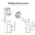 thumbnail image 6 of 360° Swivel Bathroom Sink Faucet, Copper Alloy 1080° 3-Stage Rotatable Faucet with 2 Water Modes, Hot & Cold Water Mixer Tap for RV Kitchen Lavatory, 6 of 10