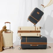 it luggage Replicating Hardside 31 Large Checked Expandable Fashion Spinner Luggage, Cream