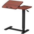 thumbnail image 1 of Foldable Movable Overbed Table, Hospital Bed Table, Tiltable Pneumatic Overbed Table with Hidden Wheels Adjustable Height, USB Laptop Cart&Rolling Tray Table, Medical Bedside Desk for Home Office, 1 of 1