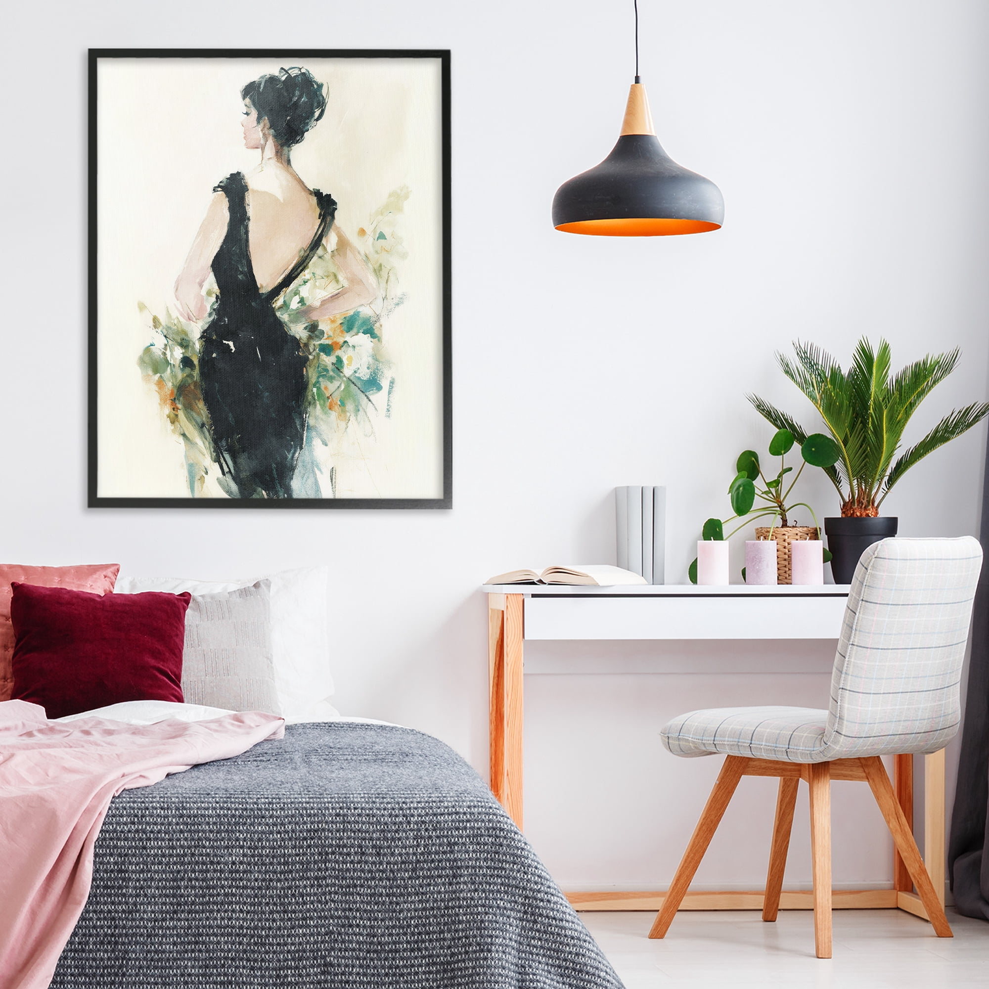 Stupell Industries Backless Reverie Gown Black Framed Giclee Art, design by Svetlana Aleynikova