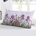 thumbnail image 5 of Purple Floral Spring Throw Pillow Cover 16 x 24 Inch Decorative Pillow Cover Lavender Buffalo Plaid Botanical Lumbar Pillowcase Seasonal Rectangle Cushion Case for Couch Sofa Bed Living Room, 5 of 7