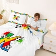 thumbnail image 4 of Erosebridal Splash Soccer Letter K Queen Sheet Sets, Sport Bed Set for Boys and Girls, 4-Piece, 1 Flat Sheet, 1 Fitted Sheet and 2 Pillowcases, 4 of 6