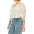 thumbnail image 3 of Moa Collection Women's Plus Size Lace Crochet Bolero Open Cardigan Sheer Cover-Up, 3 of 7