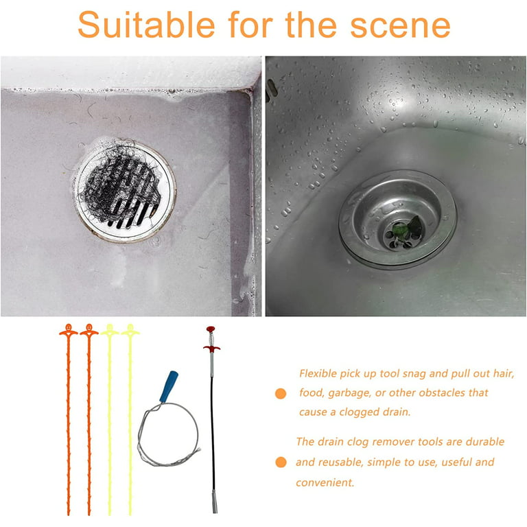 Unclog Drain Tool Flexible Pipe Dredging Tool Reusable Hair Cather Shower Drain  Tool Drain Cleaner For