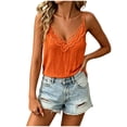 thumbnail image 2 of QUNYINEY Solid Summer Tank Tops for Women Camisole Lace Tops Embroidered V Neck Sleeveless Casual Loose Fit Women T Shirt, 2 of 6