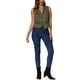 thumbnail image 2 of INSPIRE CHIC Chaleco de Mujer de Ante Sintético con Escote en V y Botón, Casual Sin Mangas, Verde Militar M, 2 of 5