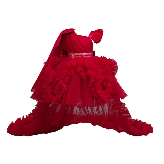 Dress for Girls Birthday Sleeveless Princess Dresses with Bowknot Girls Clothes for Performance Size 1-8