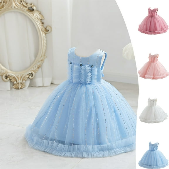 Hicidod Flower Girl Dress for Toddler Baby Girls Wedding Tulle Tutu Dress Infant Formal Pageant Princess Party Birthday Dresses