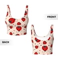 thumbnail image 5 of Haiem Red Ladybug Pattern Womens Sports Bra - U Neck Padded Low Impact Yoga Bra Workout Crop Top Gym Moisture-Wicking Workout Vest -X-Large, 5 of 9