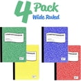 thumbnail image 2 of E-CLIPS USA Wide Ruled Notebooks and Hard Cover Composition Notebooks with Marble Design, 4-Pack, 2 of 6