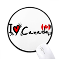 thumbnail image 1 of Tapis de Souris Drapeau Cœur I Love Canada pour Bureau Rond pour Ordinateur, 1 of 2