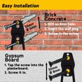 thumbnail image 4 of 10-Pack Steel Garage Storage Utility Double Hooks, Wall Mount Hooks, Heavy Duty 5 Sizes for Organizing Power Tools, Ladders, Bulk Items, Bikes, Ropes Helmet Skateboard Garden Tool(Black), 4 of 6