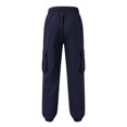 thumbnail image 3 of Gibobby Pantalones deportivos de mujer Pantalones Cargo para mujer, pantalones informales de cintura alta para correr, pantalones holgados de sarga para exteriores(Marina,XL), 3 of 5