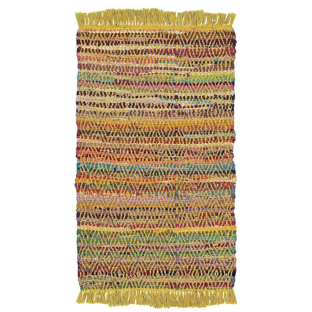 Lr Resources Accent Handwoven Flatweave Cotton Yellow Area Rug