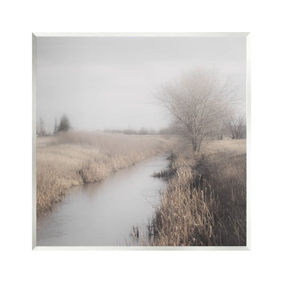 Stupell Industries Quiet Stream Rural Grassland Landscape Photography Unframed Art Print Wall Art