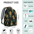 thumbnail image 6 of Exotic Students Backpack Pineapples Hawaiian Hawaii Tropical School Bag with Fruit Summer Yellow Golden Design, Lightweight and Adjustable Strap, 6 of 6