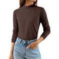 thumbnail image 2 of Soyumi Soft Womens Sweatshirts Lightweight Hoodies Casual Trendy tops Cute Long Sleeve Shirts for Women Casual tops Soft Pullover Sweatshirt Crewneck Womens Blouses Womens Long Sleeve top, Brown, 2 of 6