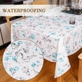 thumbnail image 3 of Blue Oval Tablecloth 60X84 Inch Green Floral Table Cloth Waterproof Spill-Proof & Oil-Proof Table Cover for Indoor Outdoor Party Decor, 3 of 6
