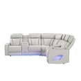 thumbnail image 3 of Fortuner Modern recliner sectional made with wood & Faux Leather in Beige, 3 of 7
