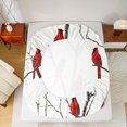 thumbnail image 5 of Castle Fairy Teens Cardinal Bird 3pcs Twin Sheet Sets,Merry Christmas Twin Fitted Sheet,Festival Xmas Breathable Flat Sheet,Ultra Soft Home Decor, 5 of 7