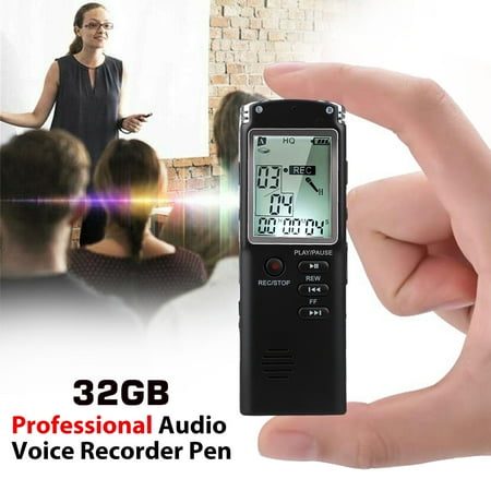 Covert Recording Device 32GB Digital Voice Activated Recorder for Lectures, EEEkit 12Hours Sound Audio Recorder Dictaphone Voice Activated Recorder Recording Device with Playback, Microphone, Earphone, Phone Cable,etc ()