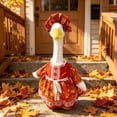 thumbnail image 4 of AZXY Fall Porch Goose Outfit, Fits 23" Rustic Goose Clothes Dress, Goose Clothing & Goose Cloth for Cement Plastic Lawn Goose Statue, Thanksgiving Harvest Outdoor Decor for Yard Lawn Patio Garden, 4 of 8