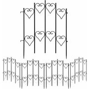 Decorative Garden Fence 27inx9ft Outdoor Coated Rustproof Metal Garden Fencing Panel Animal Barrier Iron Folding Edge Wire Border Fence Ornamental for Patio Landscape Flower Bed FC05