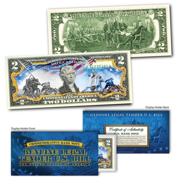 AMERICA STRONG Health Care Workers 1st Responders Doctors Genuine U.S. $2 Bill