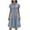 Light Blue, variant on Vivianyo HD Women's Split Notch Neck Midi Dress, Summer Casual A-Line Dress for Women, With Short Sleeve and Full Front Button Placket, Women's L, Sizes S-2XL