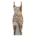thumbnail image 4 of SMihono Robe d'Été pour Femmes Grande Taille Mode Décontractée Aguichant Imprimée Épaule Dénudée Débardeur Sans Manches Ajustée, 4 of 4