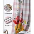 thumbnail image 6 of Pink Easter Blackout Curtains 96 Inch Length 2 Panels Set, Bunny Spring Floral Checkered Full Shading Curtains for Windows, Blackout Curtains for Bedroom Living Room 52"x96", 6 of 8