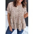 thumbnail image 1 of Women's Leopard Tiered Leopard Short Sleeve Top, 1 of 8