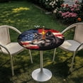 thumbnail image 3 of SEANATIVE 24'' Diameter Round Cocktail Table Top Covers Set of 4 Table Cover with Elastic Edge Stain-resistant Round Highboy Tablecloths for Indoor Outdoor Parties, American Flag Wolf, 3 of 7