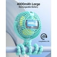 thumbnail image 4 of SWEETFULL Portable Stroller Fan with Display 4000mAh Battery Powered Mini Clip On Fan, 4-Speed Rechargeable Small Personal Cooling for Baby Car Seat Crib Travel, 4 of 7